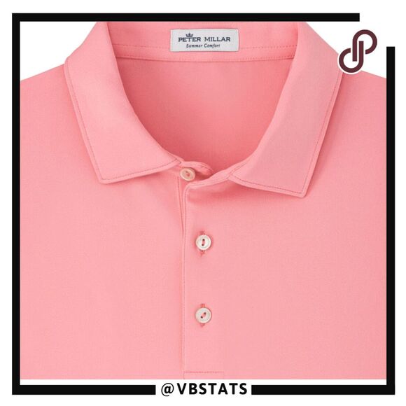 Peter Millar Men's Short Sleeve Summer Comfort Golf Polo Shirt Salmon Pink Large - Picture 4 of 14